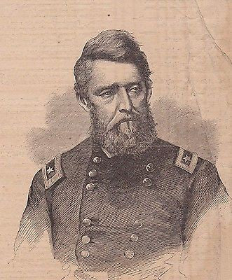 JEFFERSON C. DAVIS UNION CIVIL WAR GENERAL ANTIQUE GRAPHIC ENGRAVING PRINT - K-townConsignments