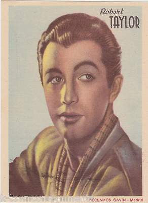 ROBERT TAYLOR HOLLYWOOD MOVIE ACTOR VINTAGE SPANISH GRAPHIC PROMO PHOTO CARD - K-townConsignments