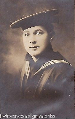 EVERETT ALLEN USS MOHICAN NAVY SAILOR ANTIQUE IDed MILITARY UNIFORMED PHOTO - K-townConsignments