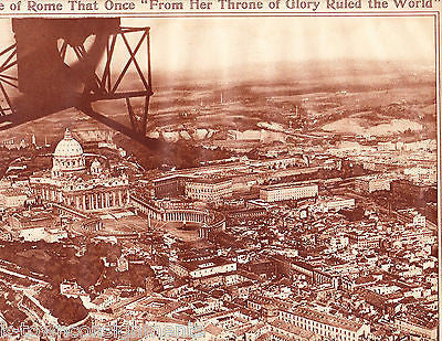 VIEW FROM BLIMP DIRIGIBLE OVERLOOKING ROME NEWS PHOTO POSTER PRINT 1921 - K-townConsignments