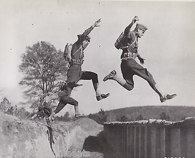 SOLDIER WIDE LEAP OBSTACLE COURSE FT McCLELLAN VINTAGE WWII MILITARY FILE PHOTO - K-townConsignments