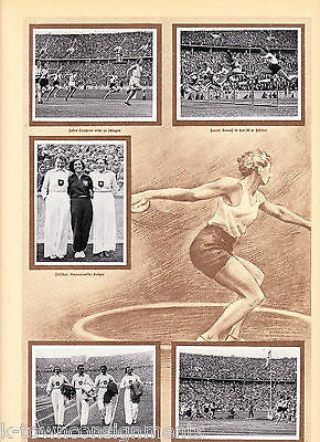 HELEN STEPHENS USA GERMAN TRACK & FIELD OLYMPICS 1936 PHOTO CARDS POSTER PRINT - K-townConsignments