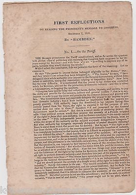 HAMBDEN FIRST REFLECTIONS ON PRESIDENT ANDREW JACKSON MESSAGE TO CONGRESS 1831 - K-townConsignments