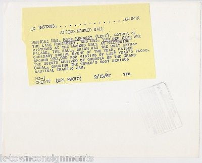 Rose Kennedy Masquerade Ball Rezzonico Palace Charity Vintage News Press Photo - K-townConsignments