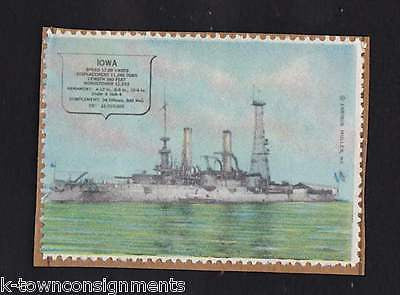 USS IOWA NAVAL BATTLESHIP VINTAGE ENRIQUE MULLER GRAPHIC POSTAGE STAMP - K-townConsignments