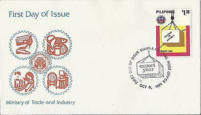 TRADE & INDUSTRY MINISTRY VINTAGE PHILIPPINES GRAPHIC STAMPED POSTAL MAIL COVER - K-townConsignments