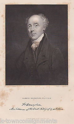 FRANCIS WRANGHAM ARCHDEACON EAST RIDING ANTIQUE SIGNATURE ENGRAVING PRINT 1835 - K-townConsignments