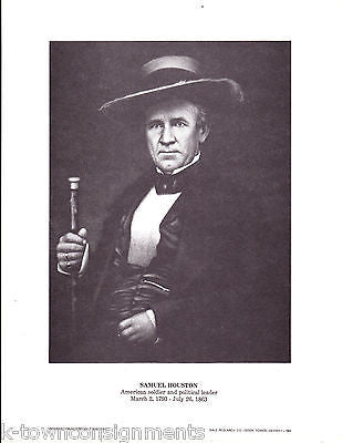 Samuel Houston American Soldier Vintage Portrait Gallery Poster Print - K-townConsignments