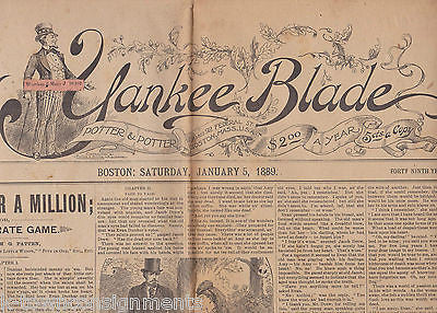 THE YANKEE BLADE BOSTON NEW ENGLAND ANTIQUE NEWSPAPER JANUARY 5 1889 - K-townConsignments