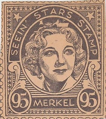 UNA MERKEL MOVIE ACTRESS VINTAGE SEEIN STARS STAMP GRAPHIC PHOTO PROMO - K-townConsignments