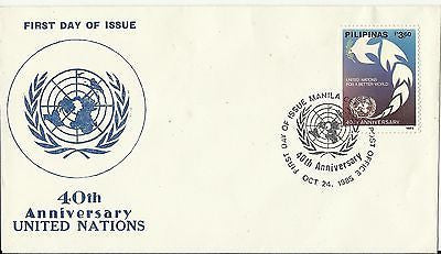 UNITED NATIONS VINTAGE PHILIPPINES GRAPHIC ILLUSTRATED STAMPED POSTAL MAIL COVER - K-townConsignments