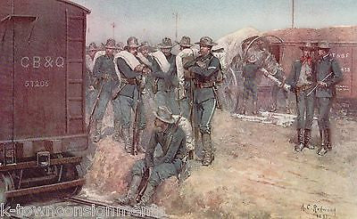 US REGULARS TRAIN STATION VINTAGE SPANISH AMERICAN WAR GRAPHIC ART POSTER PRINT - K-townConsignments