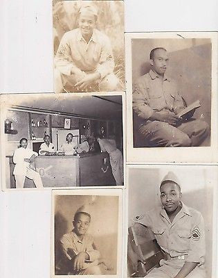 AFRICAN AMERICAN BLACK US ARMY ARTILLERY SOLDIERS VINTAGE WWII SNAPSHOT PHOTOS - K-townConsignments