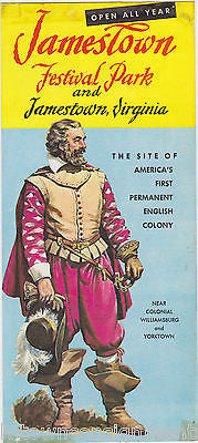 JAMESTOWN VIRGINIA COLONIAL WILLIAMSBURG VINTAGE GRAPHIC ADVERTISING BROCHURE - K-townConsignments