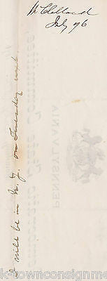 WILLIAM McCLELLAND PENNSYLVANIA CONGRESS AUTOGRAPH SIGNED STATIONERY LETTER 1876 - K-townConsignments