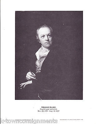 William Blake English Poet & Artist Vintage Portrait Gallery Poster Print - K-townConsignments