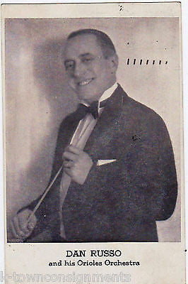 DAN RUSSO ORIOLES BIG BAND MUSICIAN VINTAGE 1930s PHOTO POSTCARD 1 CENT STAMP - K-townConsignments