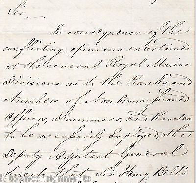 CHATHAM ENGLAND ROYAL MARINES ANTIQUE CONFIDENTIAL MILITARY DOCUMENT 1837 - K-townConsignments
