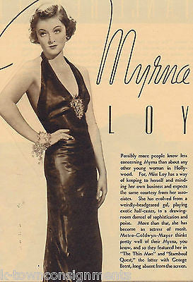 MYRNA LOY CONSTANCE BENNETT MOVIE ACTRESSES VINTAGE PROMO PHOTO PRINT 1935 - K-townConsignments