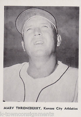 MARV THRONBERRY KANSAS CITY ROYALS MLB BASEBALL VINTAGE 1960s PHOTO CARD PRINT - K-townConsignments