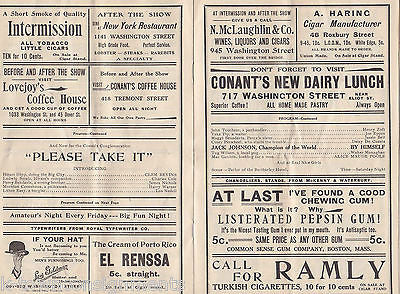 JACK JOHNSON PLEASE TAKE IT ROLLICKERS THEATRE SHOW MOXIE THEATRE PROGRAM 1910 - K-townConsignments