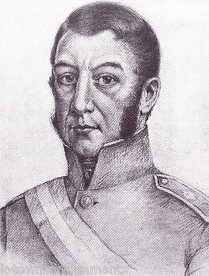 Jose De San Martin South American Revolutionary Leader Vintage Portrait Print - K-townConsignments