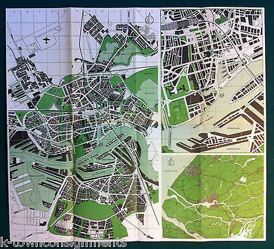 ROTTERDAM NETHERLANDS VINTAGE GRAPHIC ADVERTISING POSTER MAP - K-townConsignments