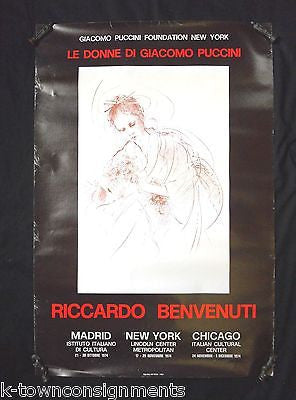 RICCARDO BENVENUTI LE DONNE DI GIACOMO PUCCINI VINTAGE ART MUSEUM PROMO POSTER - K-townConsignments