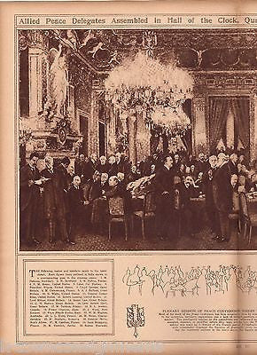 WWI ALLIED PEACE TREATY DELEGATION VINTAGE ARTISTIC NEWS PHOTO POSTER PRINT 1921 - K-townConsignments