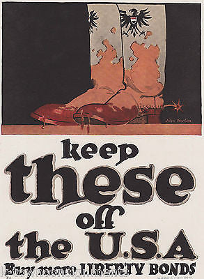 GERMAN THIRD REICH BLOODY BOOTS JOHN NORTON VINTAGE WWI GRAPHIC ART POSTER PRINT - K-townConsignments