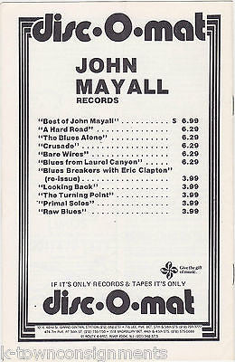 JOHN MAYALL BLUES BREAKERS MICK TAYLOR ORIGINAL 1982 JOHN SCHER CONCERT PROGRAM - K-townConsignments