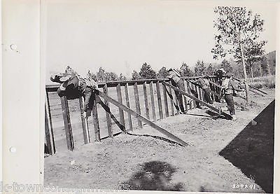 SOLDIERS IN OBSTACLE COURSE FT McCLELLAN VINTAGE WWII MILITARY FILE PHOTO - K-townConsignments