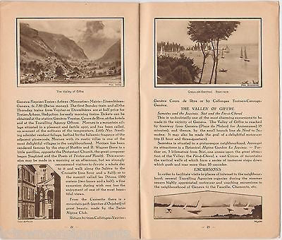 GENEVA SWITZERLAND ANTIQUE 1930s GRAPHIC ILLUSTRATED GOLAY SONS BROCHURE MAP - K-townConsignments