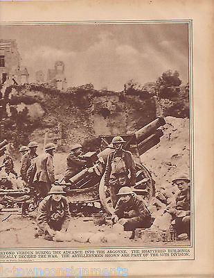 AMERICAN 15MM HOWITZER ADVANCE INTO AGONNE WWI 1920s NEWS PHOTO POSTER PRINT - K-townConsignments