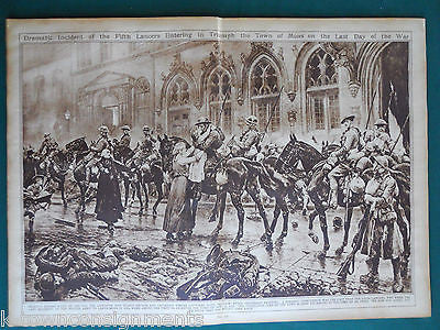 WWI 5th LANCERS IN MONS & FRENCH TRAITORS  VINTAGE 1920s PHOTO POSTER PRINTS - K-townConsignments