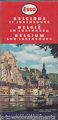 ESSO GASOLINE VINTAGE BELGIUM EUROPE GRAPHIC ADVERTISING MAP - K-townConsignments