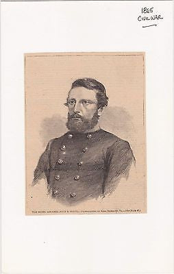 JOHN MOSBY CONFEDERATE CIVIL WAR COLONEL ANTIQUE GRAPHIC ENGRAVING PRINT - K-townConsignments