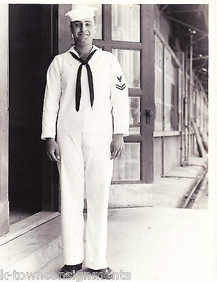 WWII YOKOHAMA NAVAL BASE VINTAGE SAILOR IN UNIFORM SNAPSHOT PHOTO - K-townConsignments