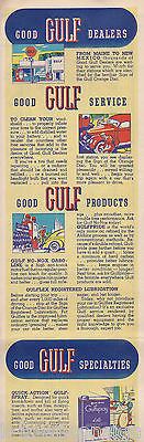 OHIO STATE COLUMBUS GULF OIL VINTAGE GRAPHIC ADVERTISING FOLD-OUT MAP - K-townConsignments