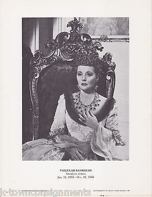 Tallulah Bankhead Actress Vintage Portrait Gallery Poster Photo Print - K-townConsignments