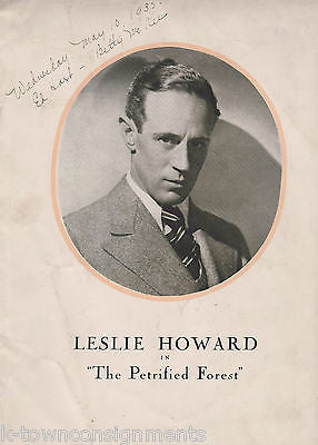 LESLIE HOWARD PETRIFIED FOREST ACTOR VINTAGE PHOTO HEAVY SOUVENIR PROGRAM - K-townConsignments