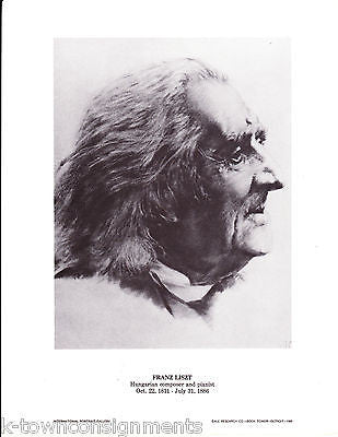 Franz Liszt Hungarian Composer & Pianist Vintage Portrait Gallery Poster Print - K-townConsignments