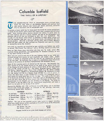 COLUMBIA ICEFIELD BANFF ALBERTA CANADA VINTAGE GRAPHIC ADVERTISING BROCHURE MAP - K-townConsignments