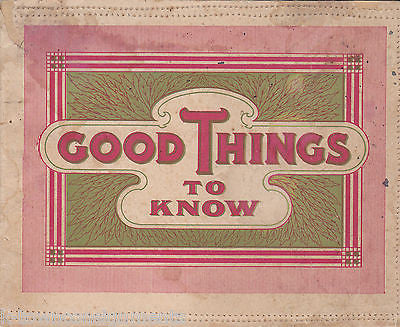 GOOD THINGS TO KNOW ANTIQUE PHARMACEUTICAL DRUG STORE HEALTH MEDICINE GUIDE - K-townConsignments