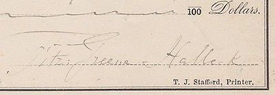 FITZ-GREENE HALLECK EARLY GAY INTEREST POET ANTIQUE AUTOGRAPH SIGNED BANK CHECK - K-townConsignments