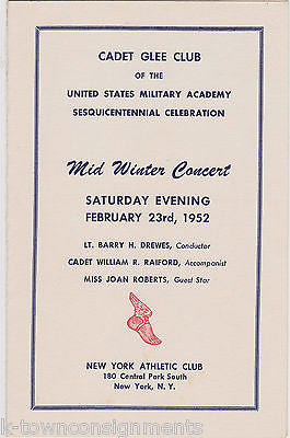 CADET GLEE CLUB WEST POINT US MILITARY ACADEMY WINTER CONCERT PROGRAM 1952 - K-townConsignments
