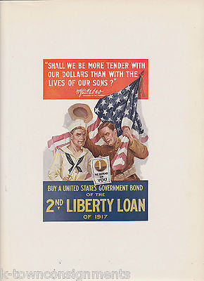 ARMY & NAVY DEPEND ON YOU WAR BONDS VINTAGE WWI GRAPHIC ART POSTER PRINT - K-townConsignments