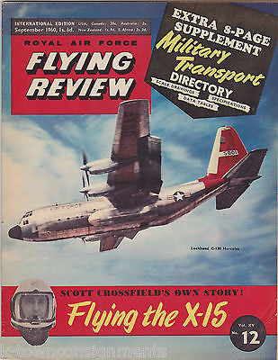 X-15 & REPUBLIC F-84 JET AIRPLANES FLYING REVIEW AVIATION MAGAZINE MAR 1960 - K-townConsignments
