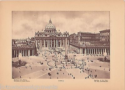 St PETER BASILICA ROMAN ARCHITECTURE VINTAGE 1930s ITALIAN SOUVENIR PHOTO PRINTS - K-townConsignments