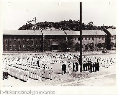 WWII YOKOHAMA BASE VINTAGE INSPECTION BY COMMANDER BJ SLOAN SNAPSHOT PHOTO - K-townConsignments